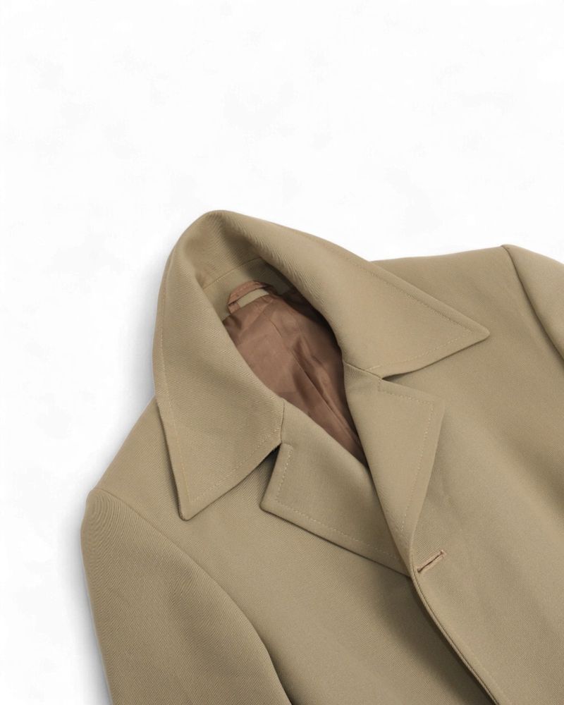 Beige Long Belted Coat