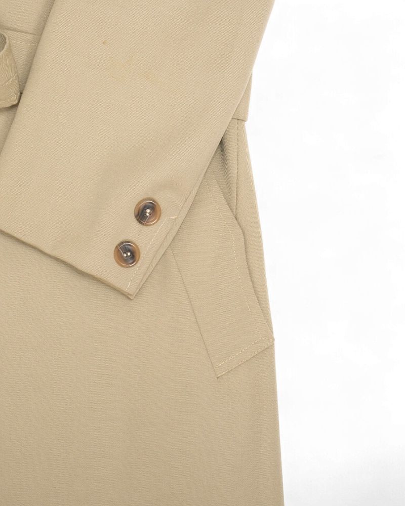 Beige Long Belted Coat