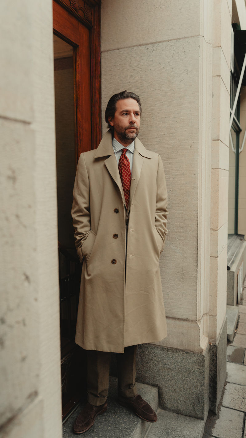 Beige Long Belted Coat