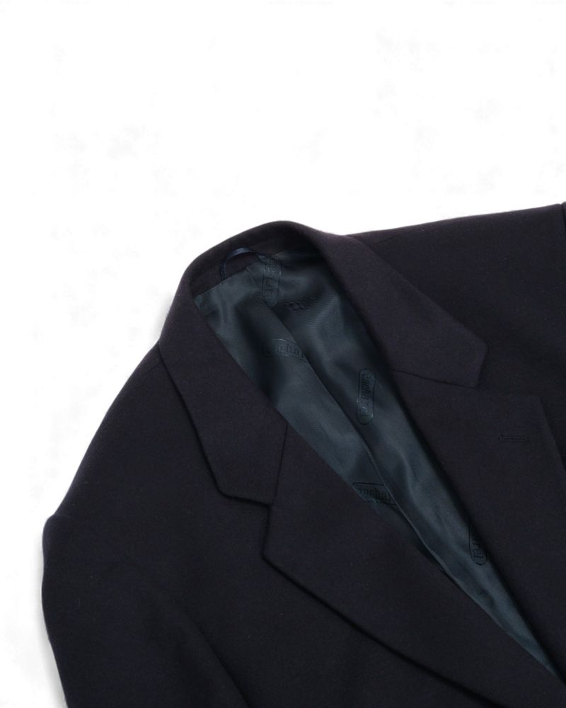 Navy Wool & Cashmere Flannel Blazer