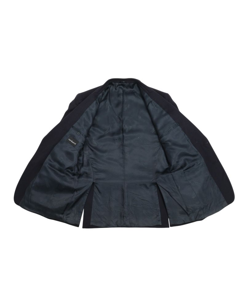 Navy Wool & Cashmere Flannel Blazer