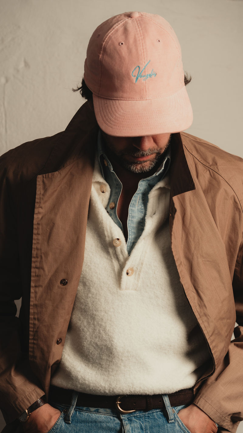Ivory Wool Blend Chunky Polo
