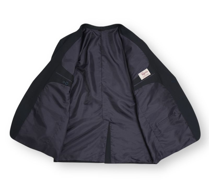 Navy Single Breasted Wool Suit
