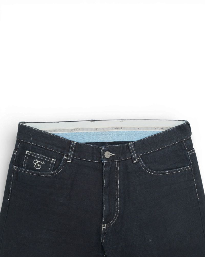 Dark Navy 5-Pocket Twill Trousers
