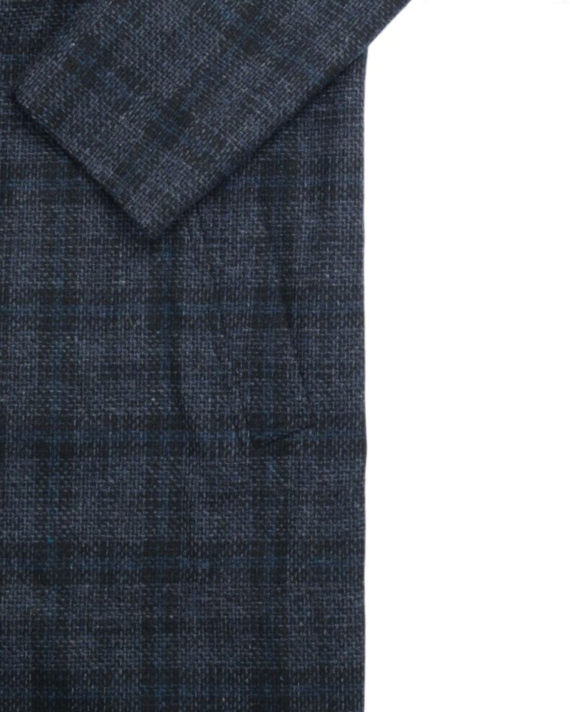 Navy & Blue Glen Check Unlined Car Coat