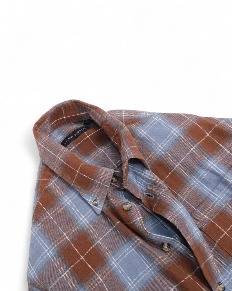 Brown & Blue Check Flannel BD.Shirt