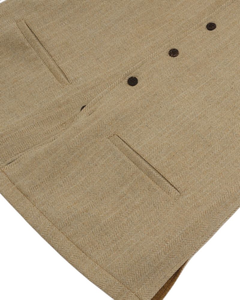 Beige Herringbone Flannel Vest