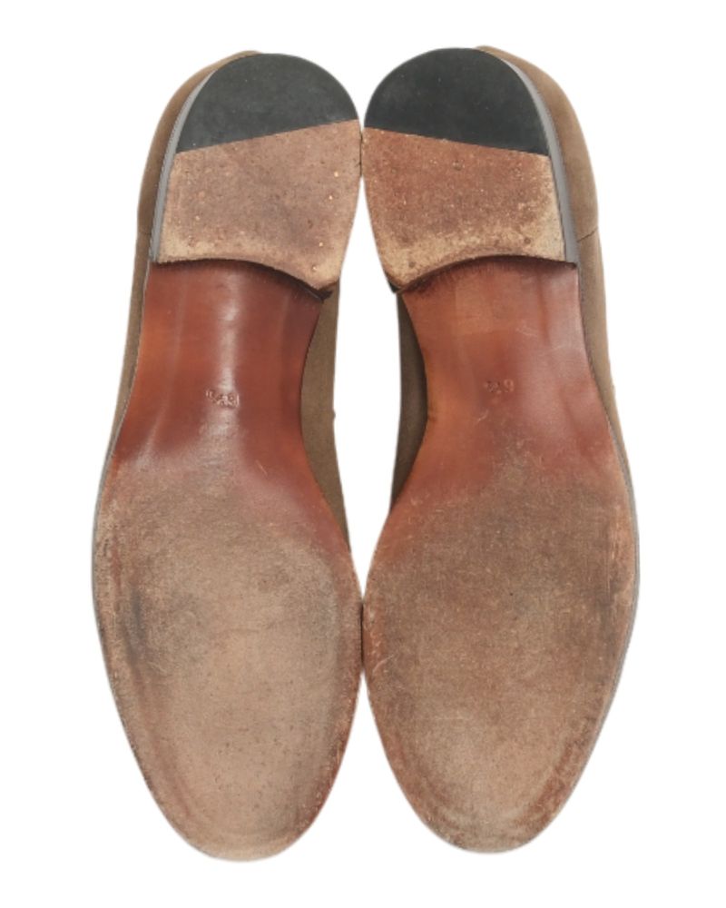 Taupe Suede Unlined Penny Loafers