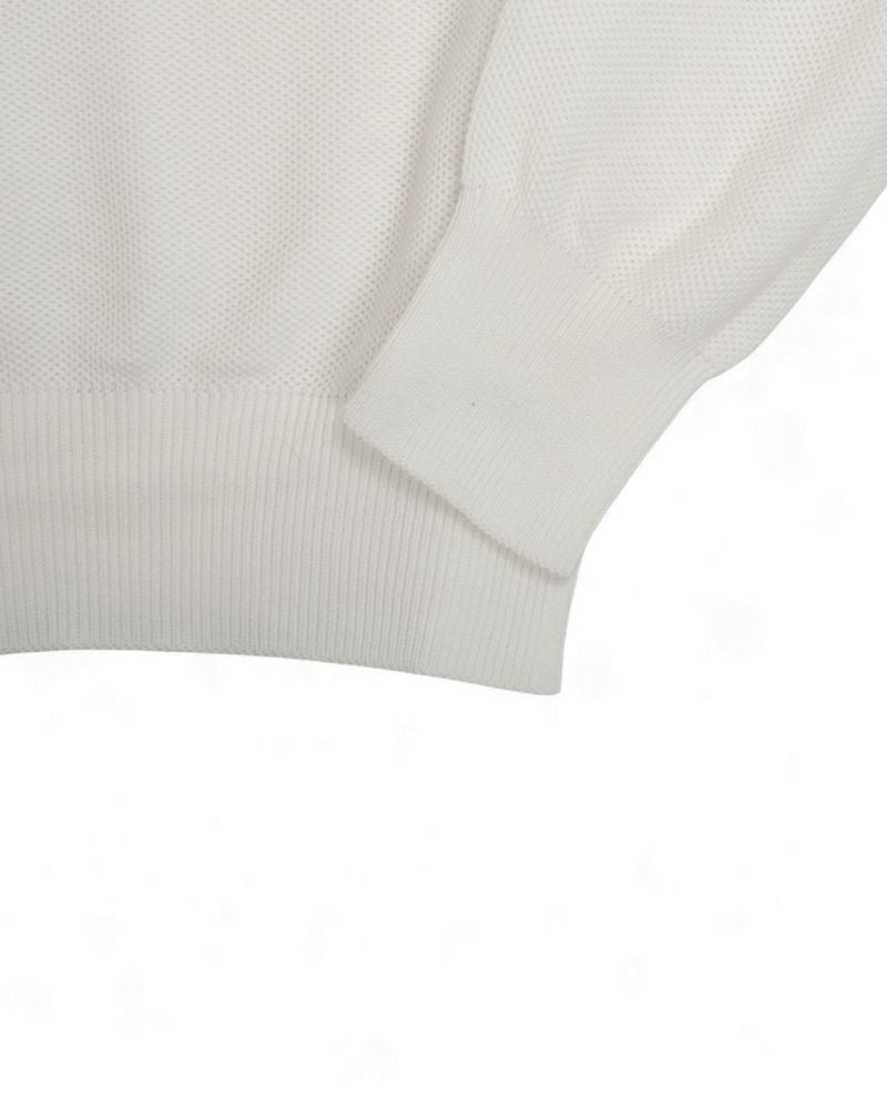 White Honeycomb Cotton Polo