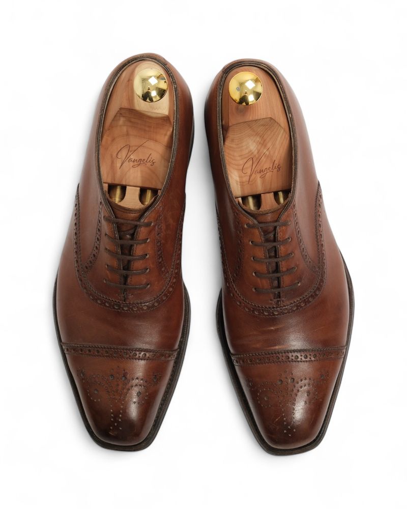 Chestnut Semi Brogue Cap Toe Asquith Oxfords