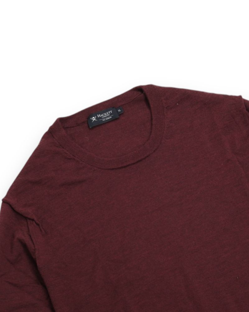 Wine Red Merino Crewneck