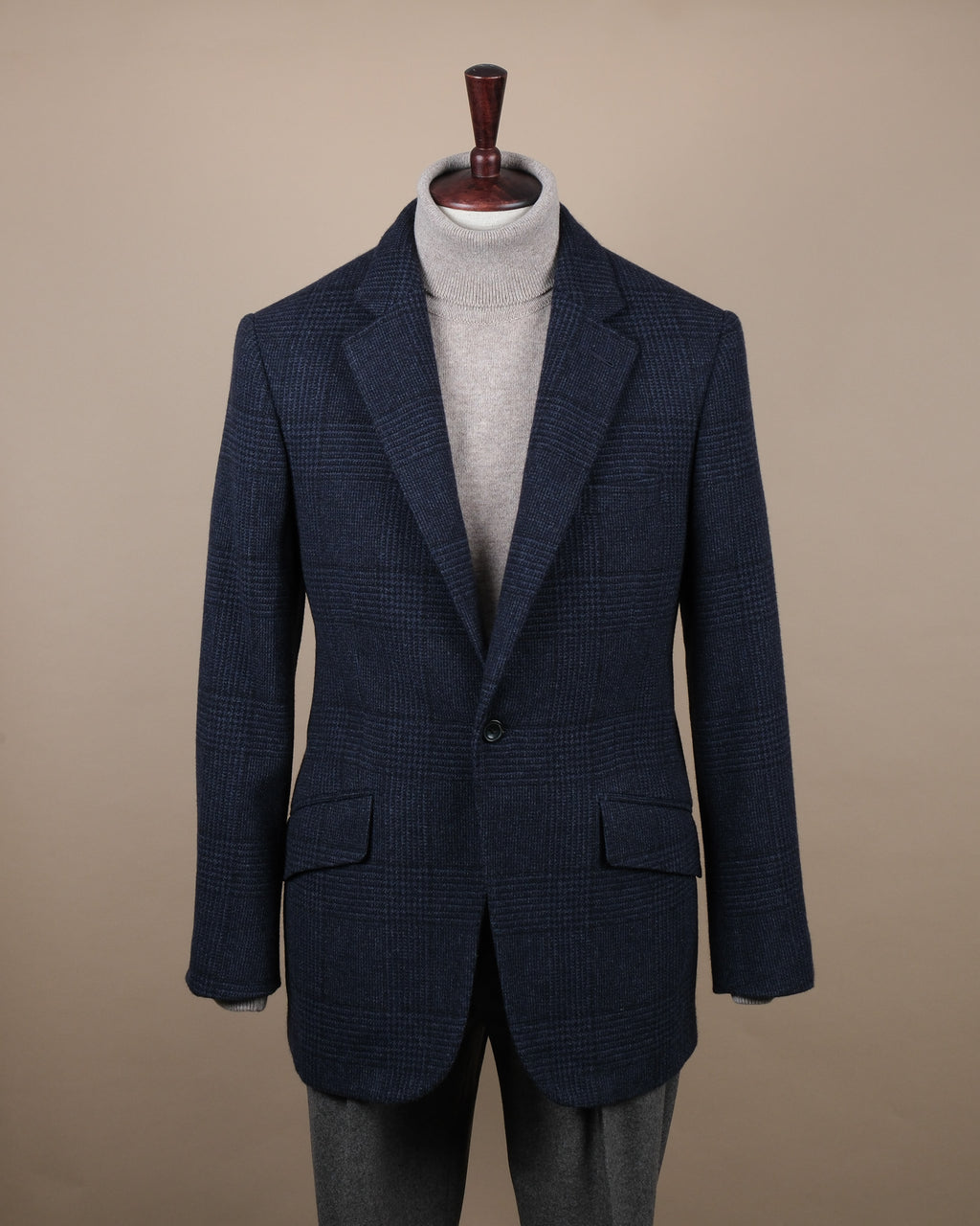 Navy Glen Check Wool/Cashmere Sports Jacket by Cad & The Dandy.