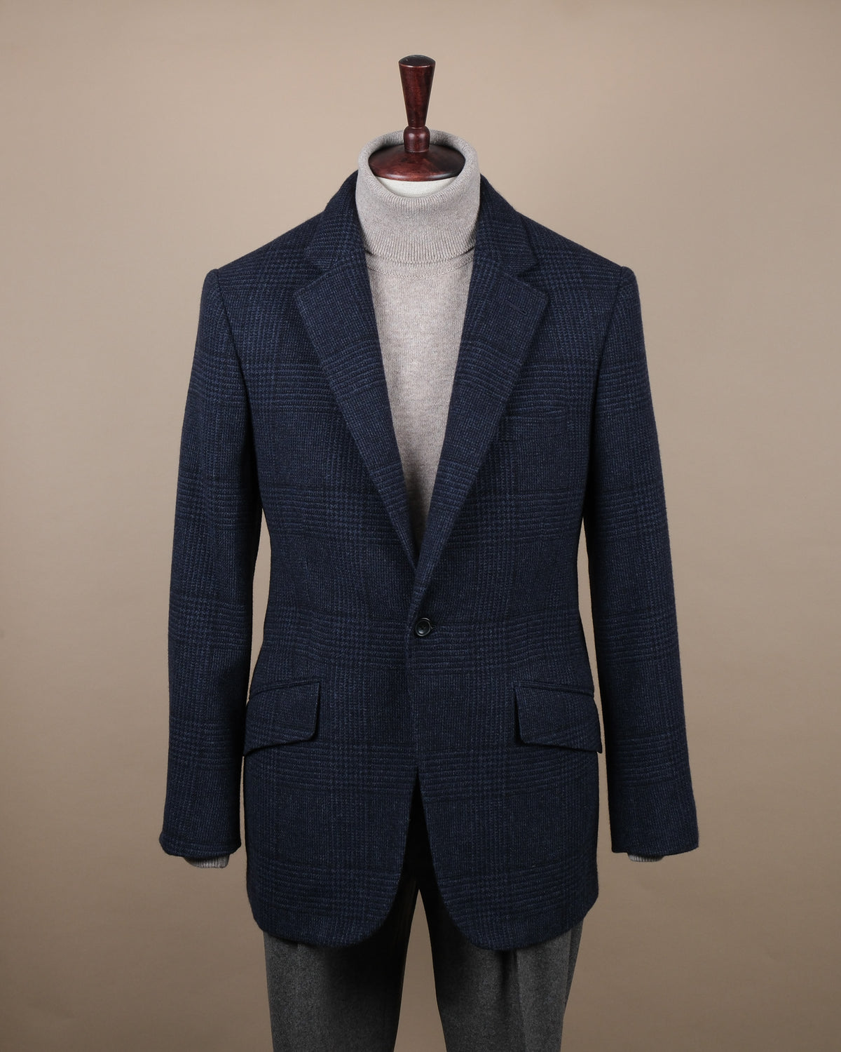 Navy Glen Check Wool/Cashmere Sports Jacket by Cad & The Dandy.