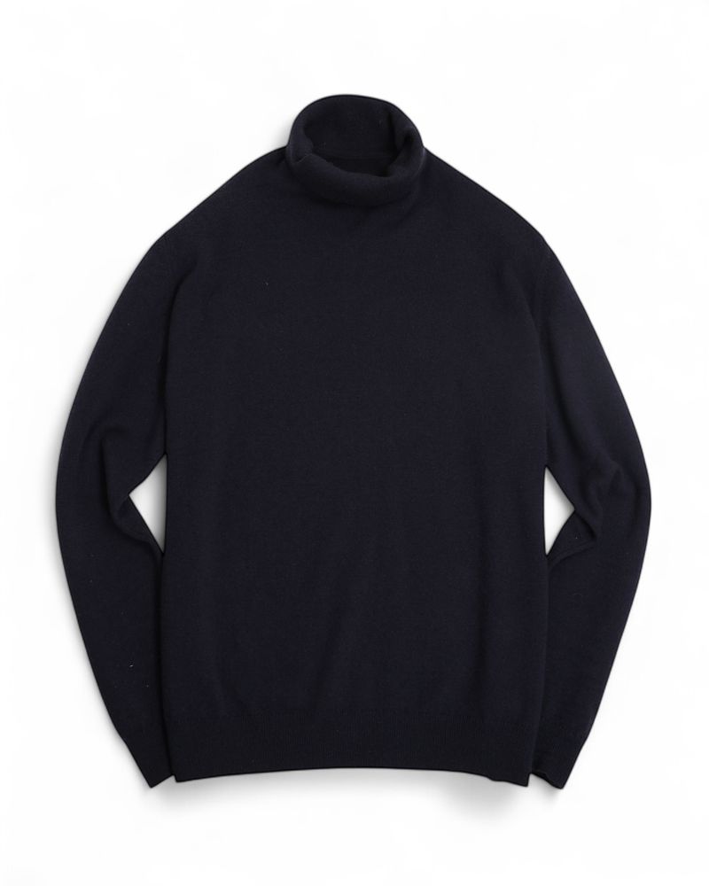 Navy Cashmere Rollneck
