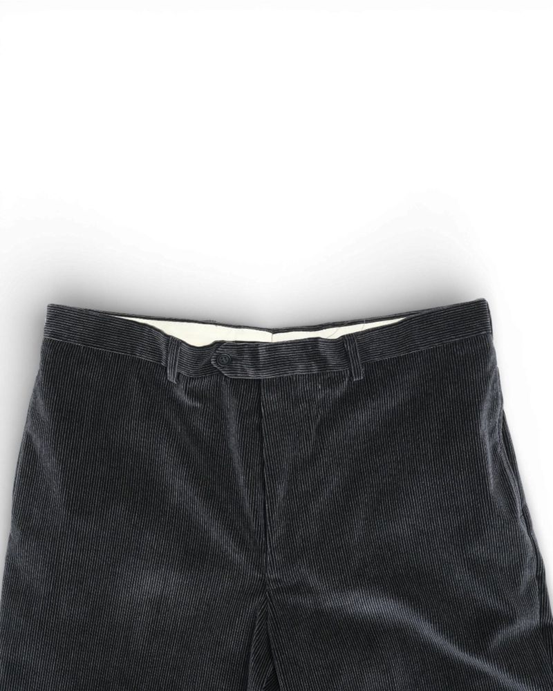 Faded Black Cord High-Rise Trousers