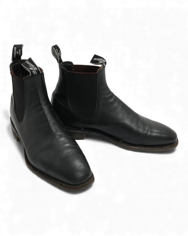 Black Leather Chelsea Boots
