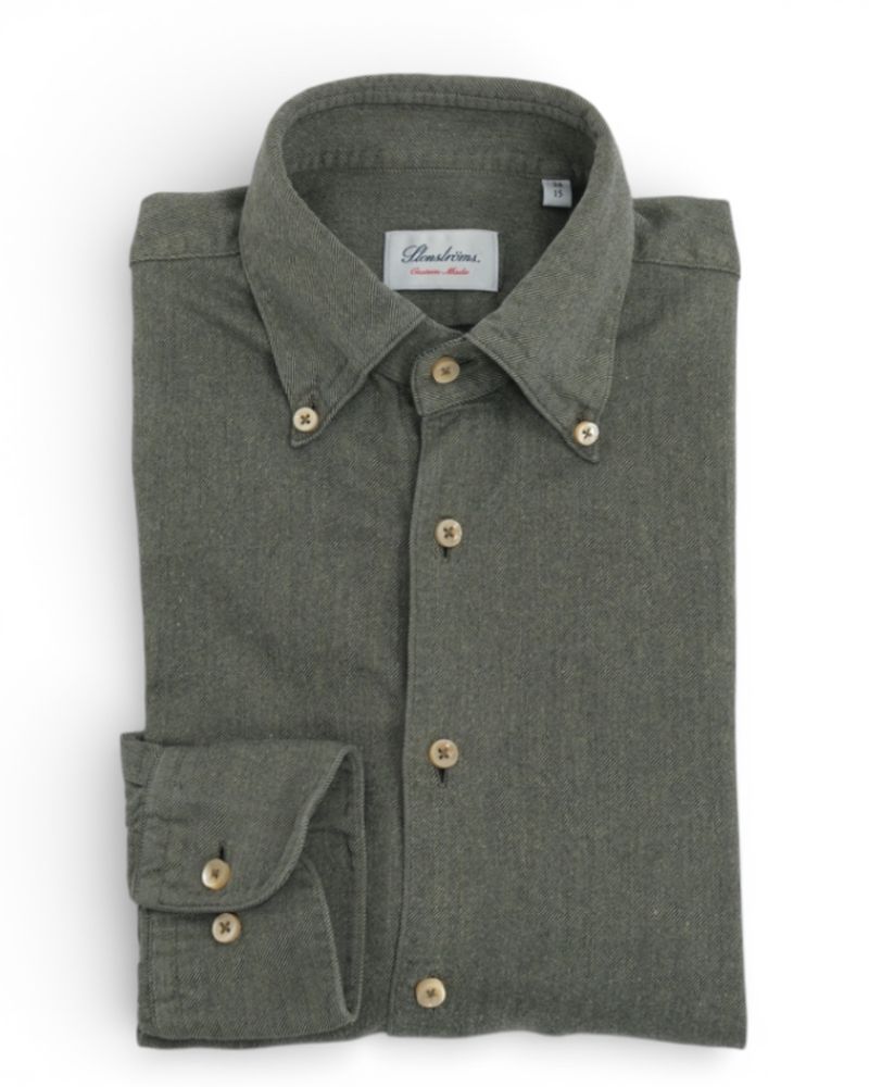 Forest Green Twill Flannel BD.Shirt