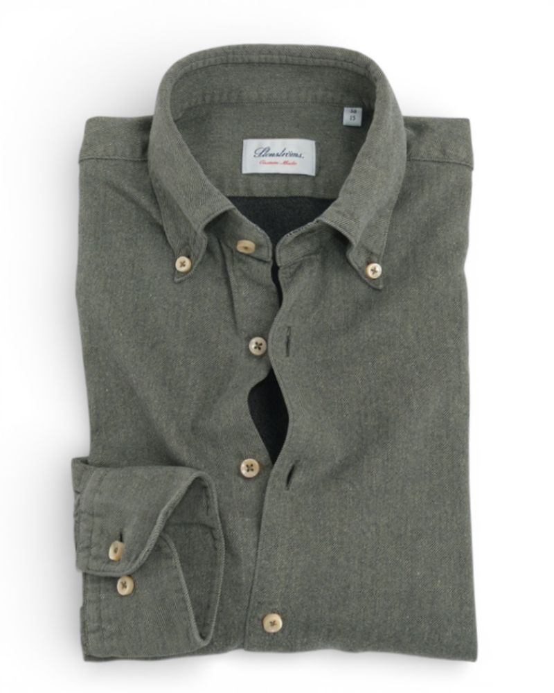 Forest Green Twill Flannel BD.Shirt