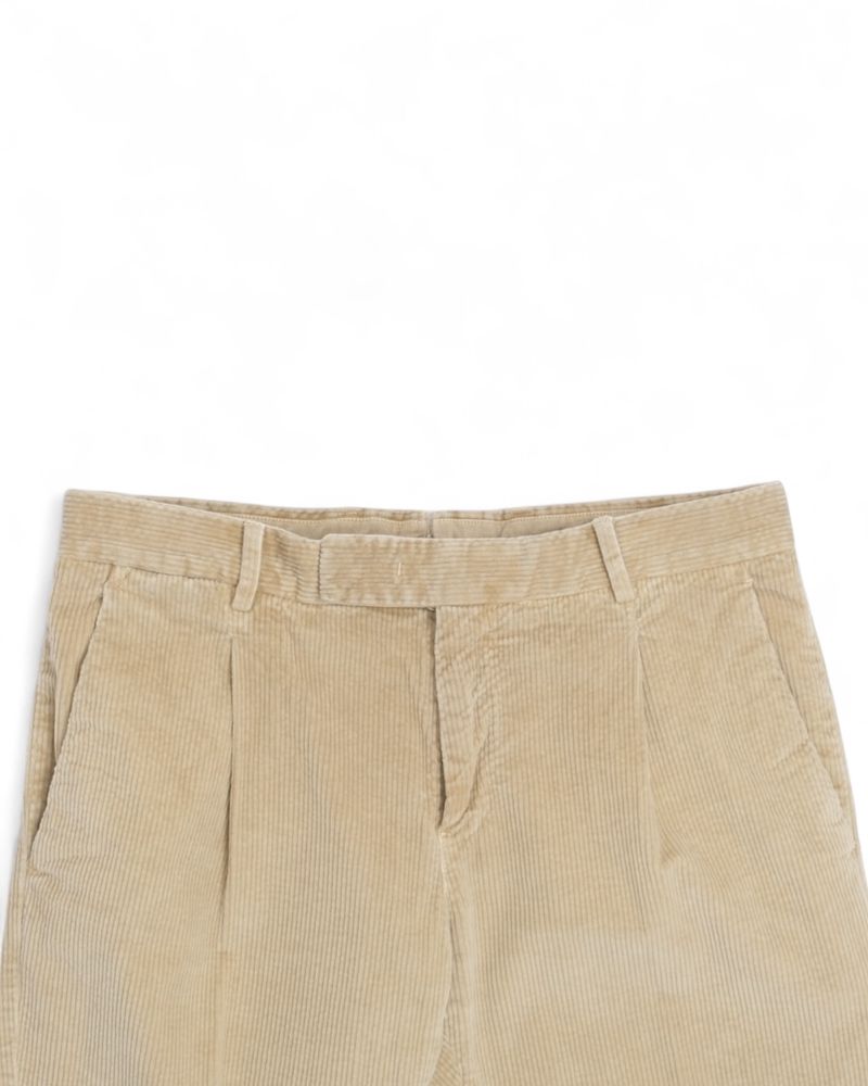 Beige Corduroy Stretch Trousers