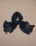 Navy Modal/Linen/Silk Navy Motif Scarf