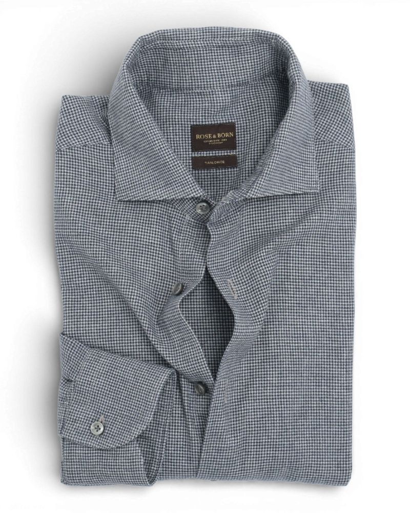 Grey & Charcoal Puppytooth Flannel Shirt