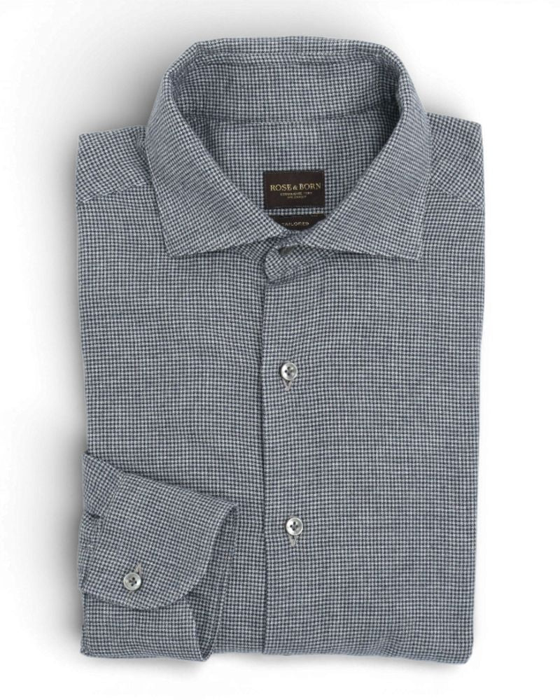Grey & Charcoal Puppytooth Flannel Shirt