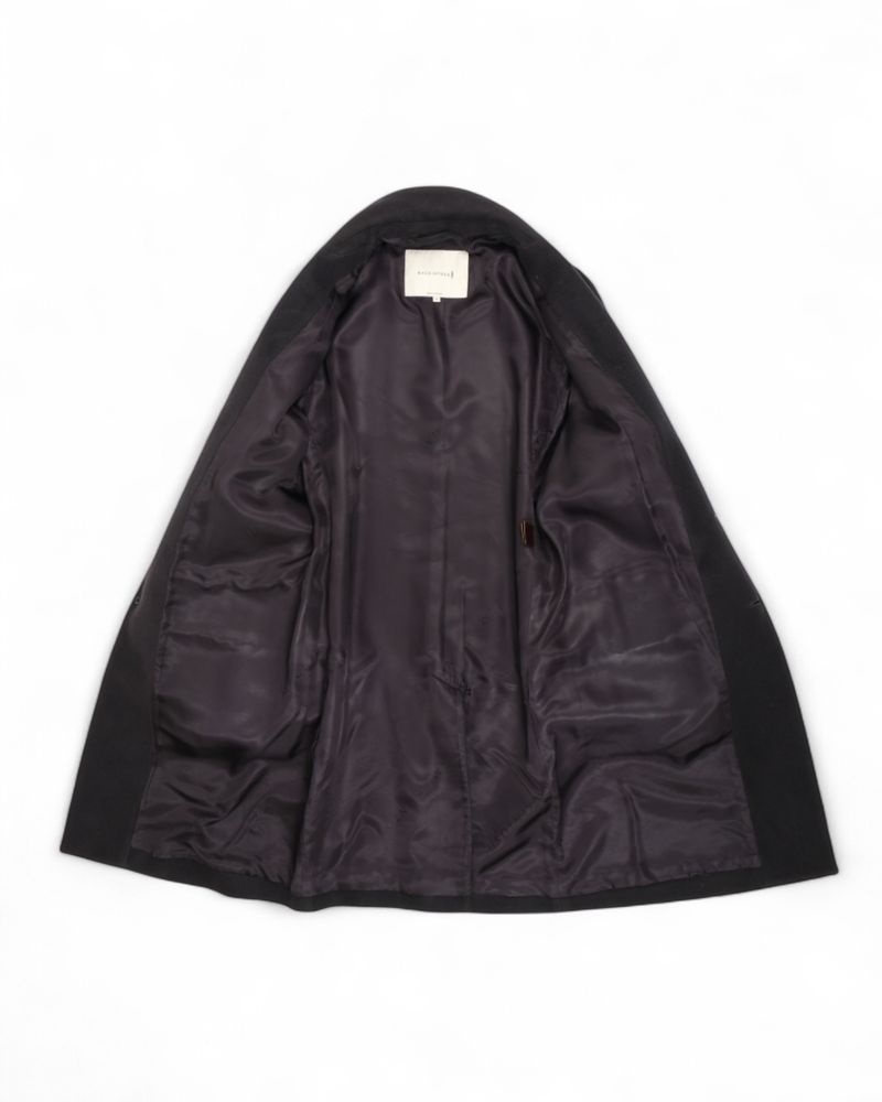 Navy Wool & Cashmere Coat