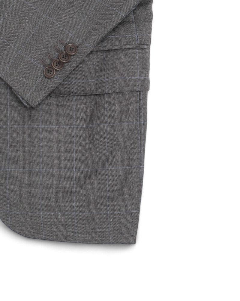 Grey & Blue Prince of Wales Three-Piece Suit