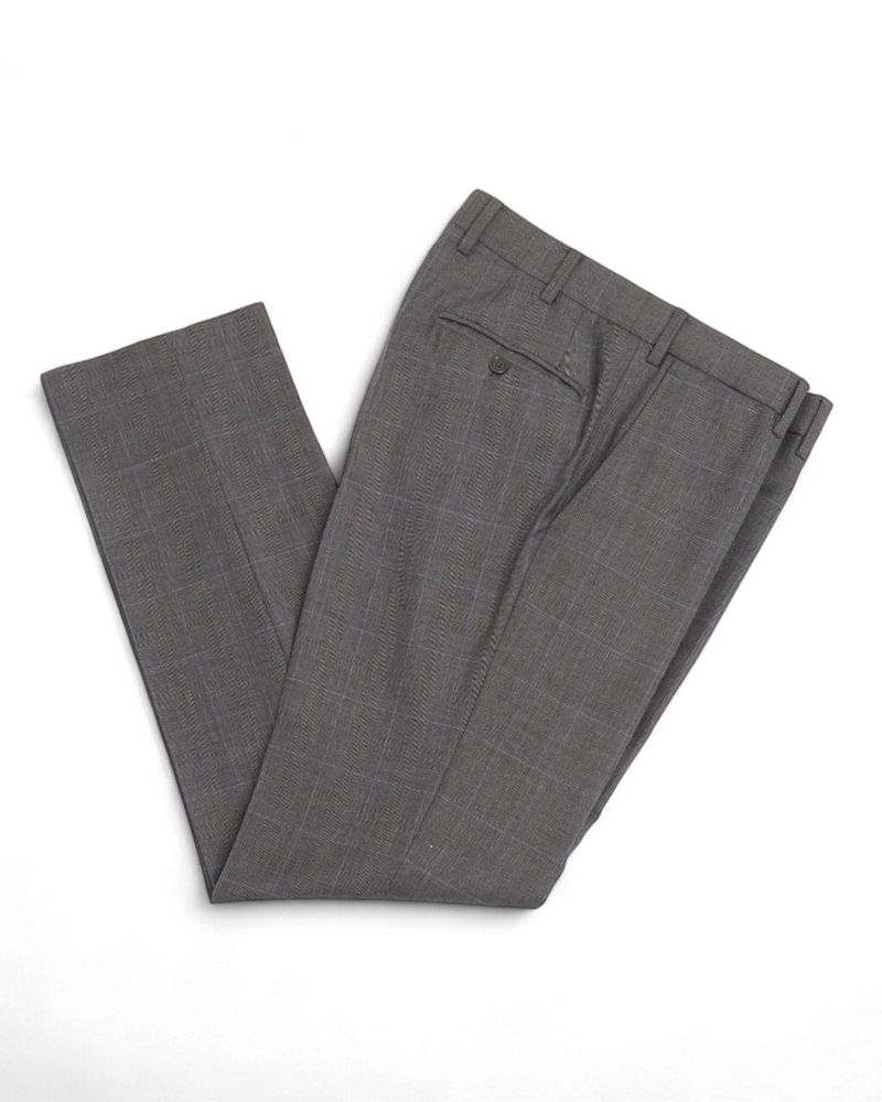 Grey & Blue Prince of Wales Three-Piece Suit