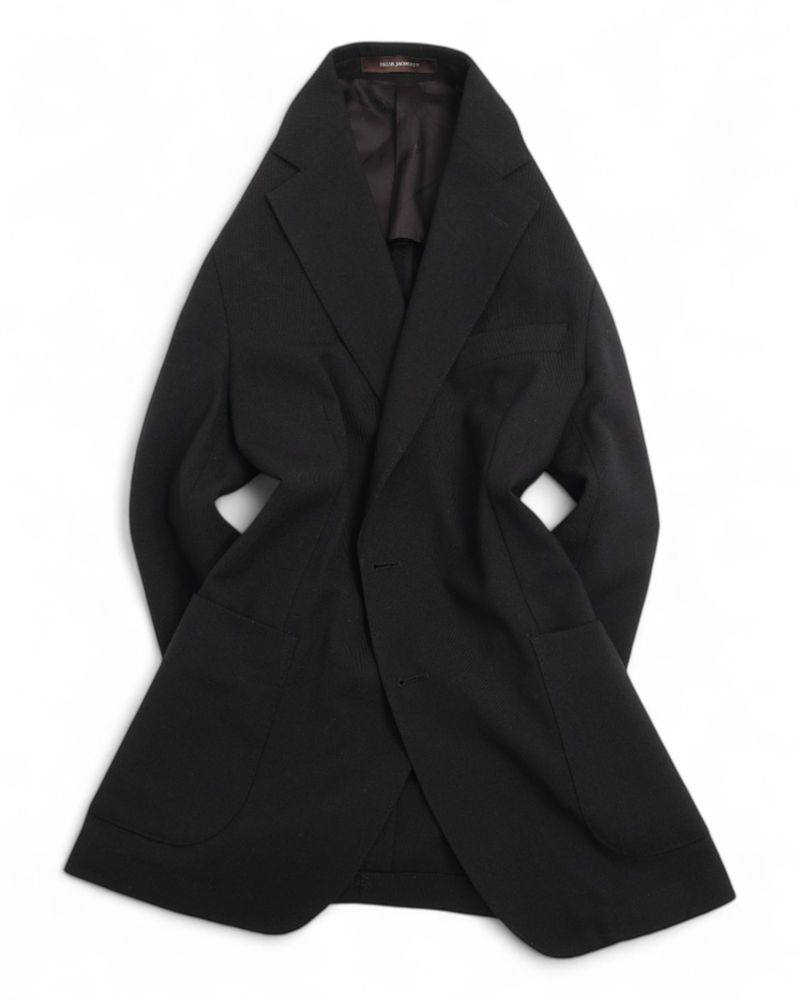 Black Unconstructed Hopsack Suit