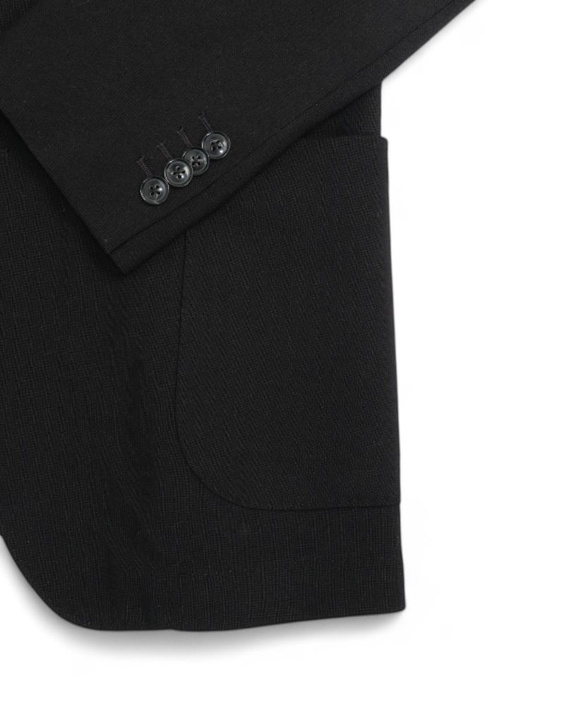 Black Unconstructed Hopsack Suit