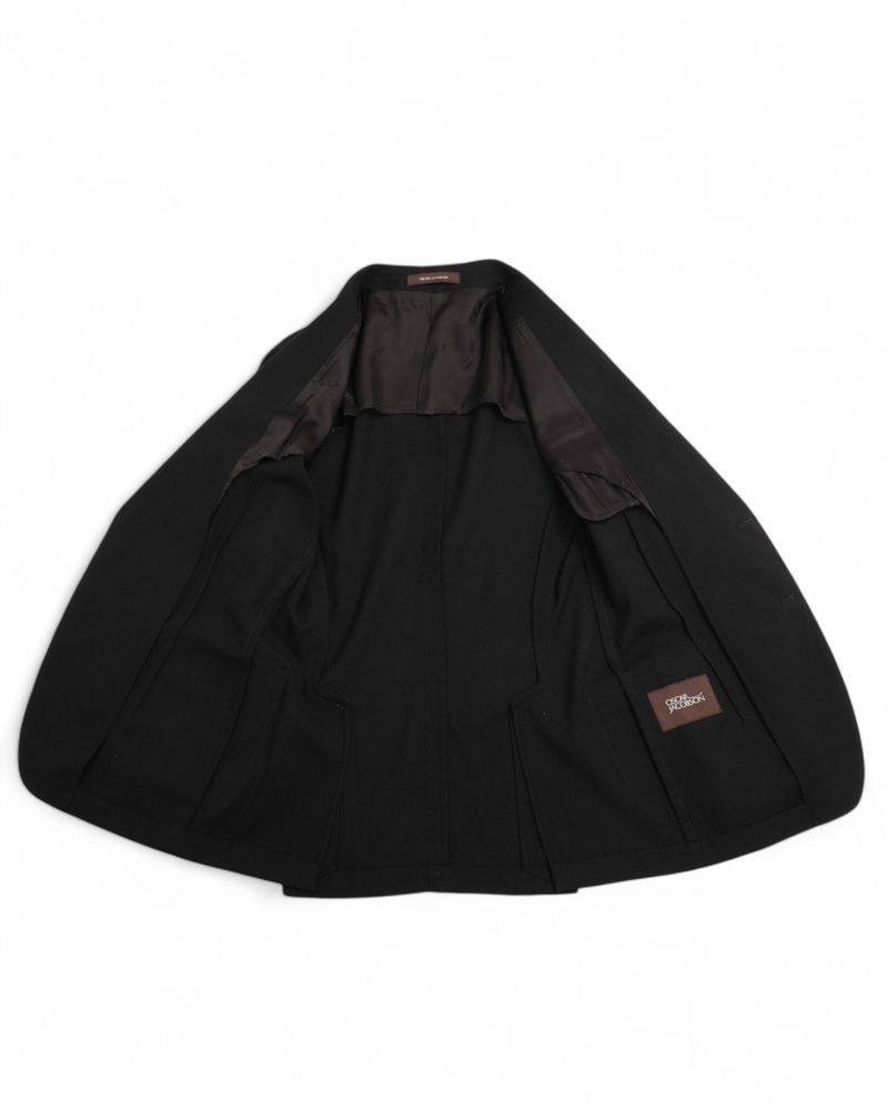 Black Unconstructed Hopsack Suit