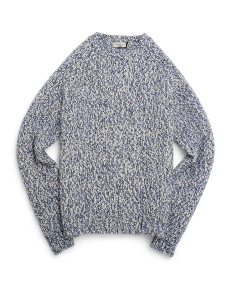 Off-White & Blue Alpaca Crewneck