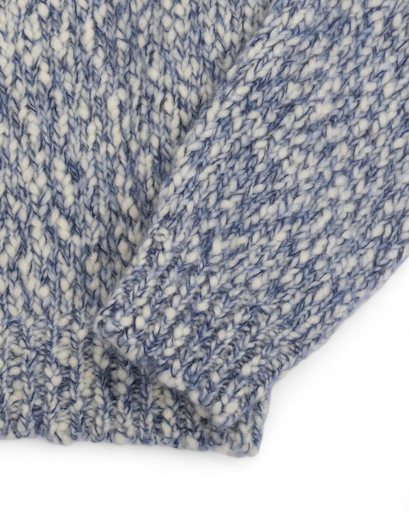 Off-White & Blue Alpaca Crewneck