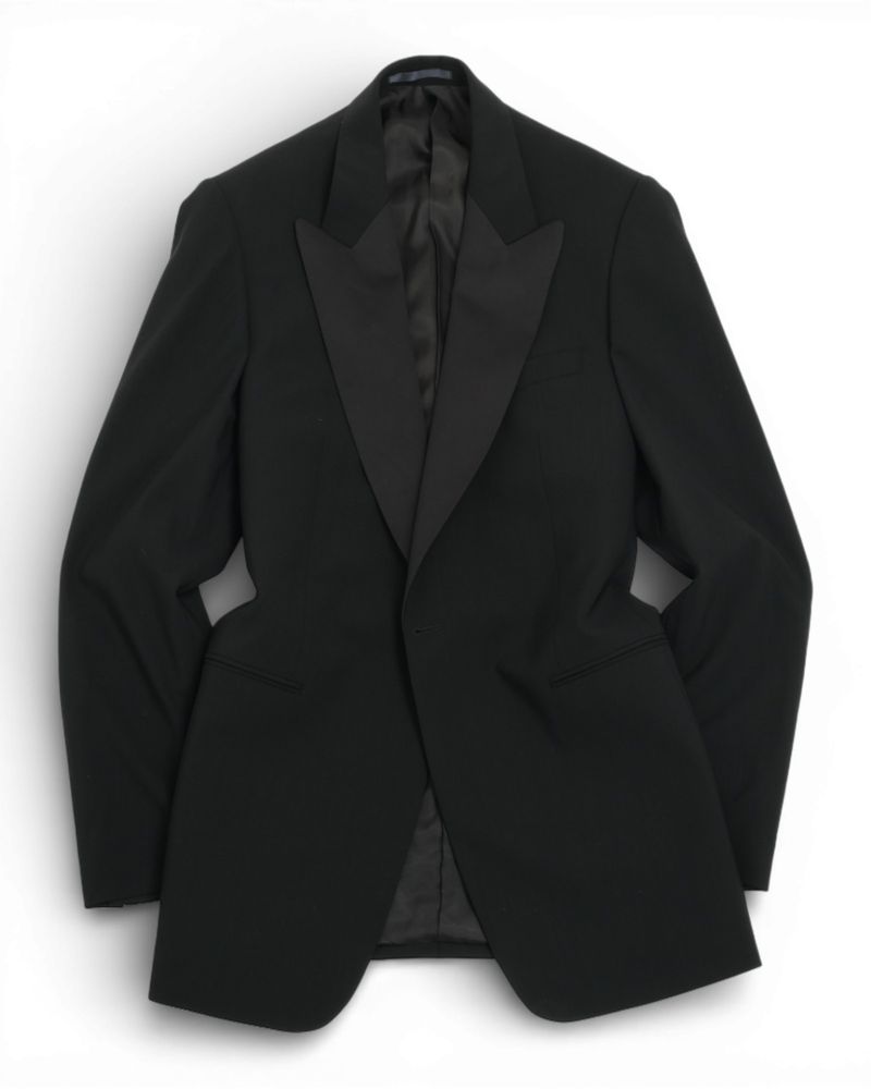 Black High Twist Wool Tuxedo