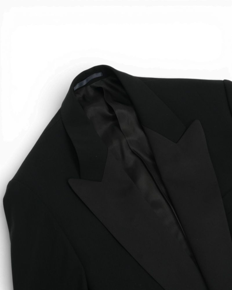 Black High Twist Wool Tuxedo