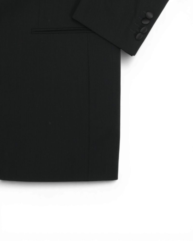 Black High Twist Wool Tuxedo