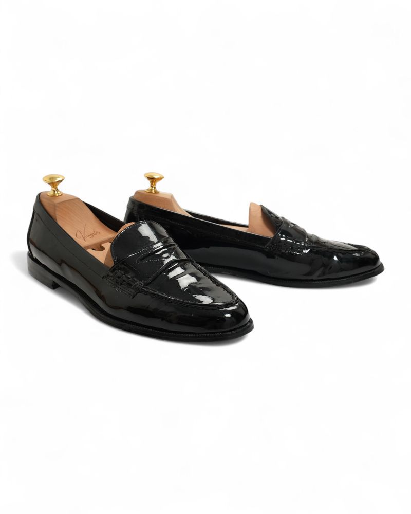 Black Patent Leather Penny Loafers