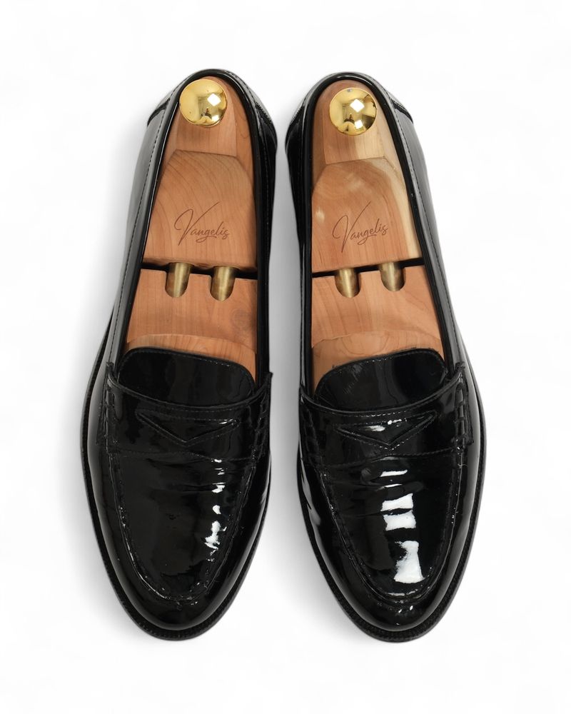 Black Patent Leather Penny Loafers