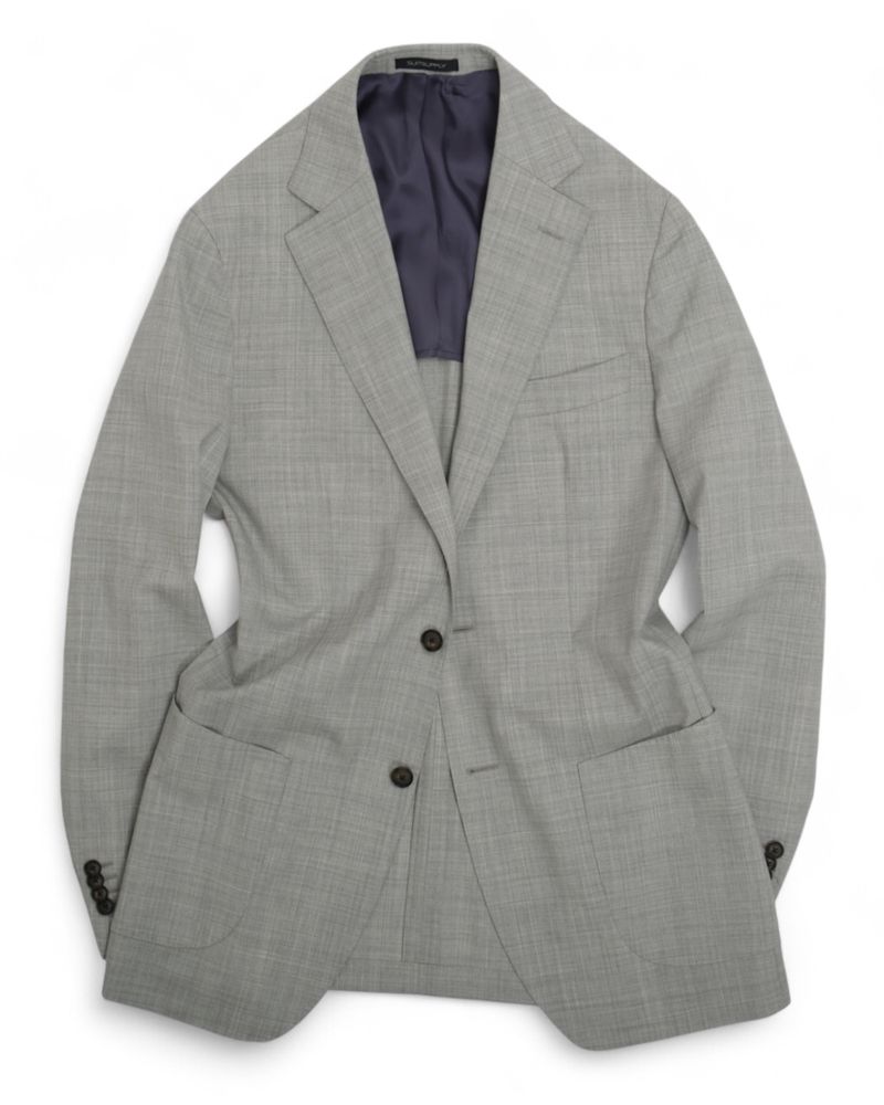 Light Grey Super 120's VBC Wool Sharkskin Suit