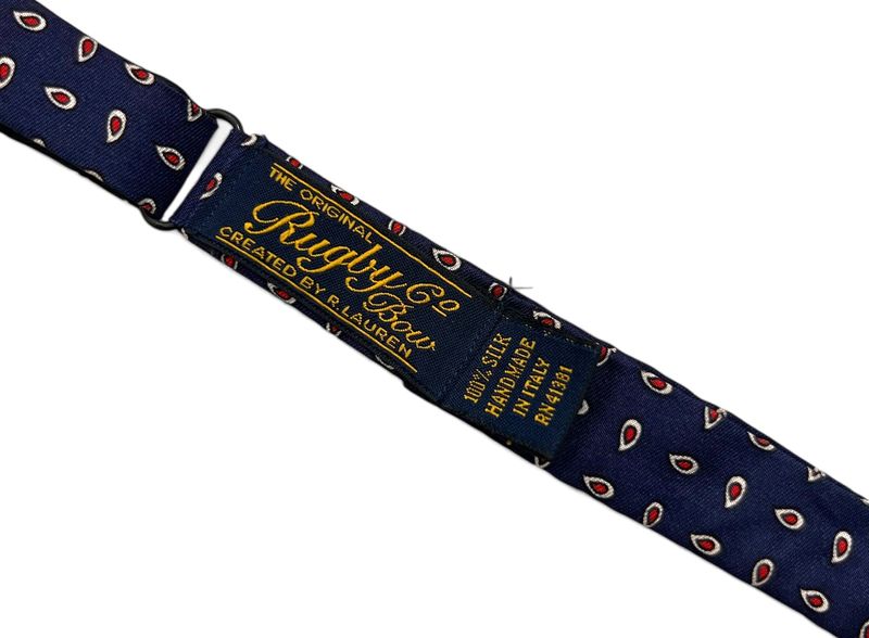Navy Printed Silk Bow Tie