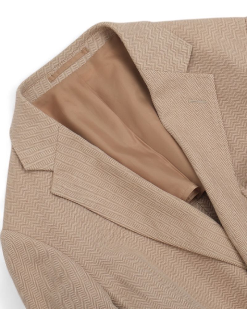 Beige Herringbone Sports Jacket