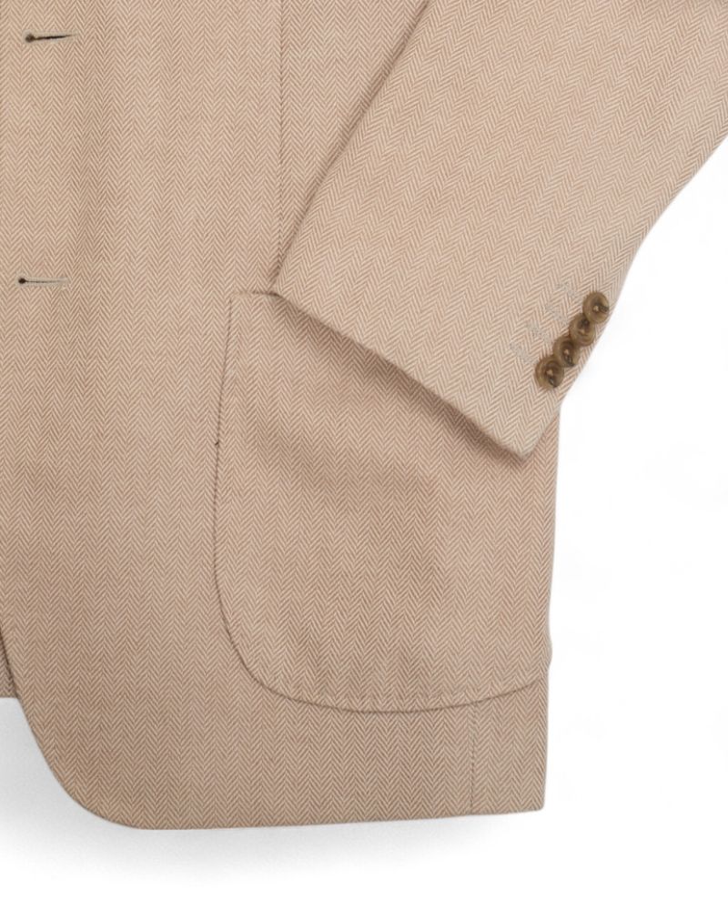 Beige Herringbone Sports Jacket
