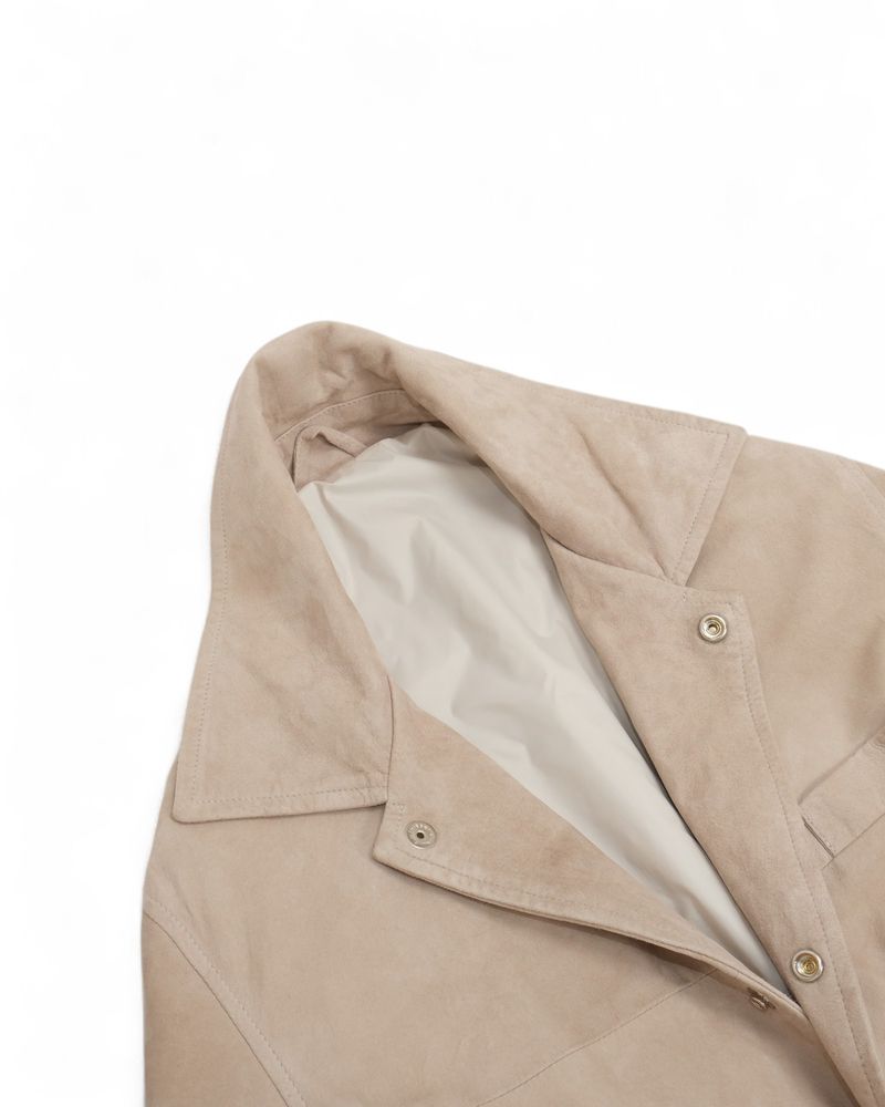Stone Suede Tailored Work Jacket