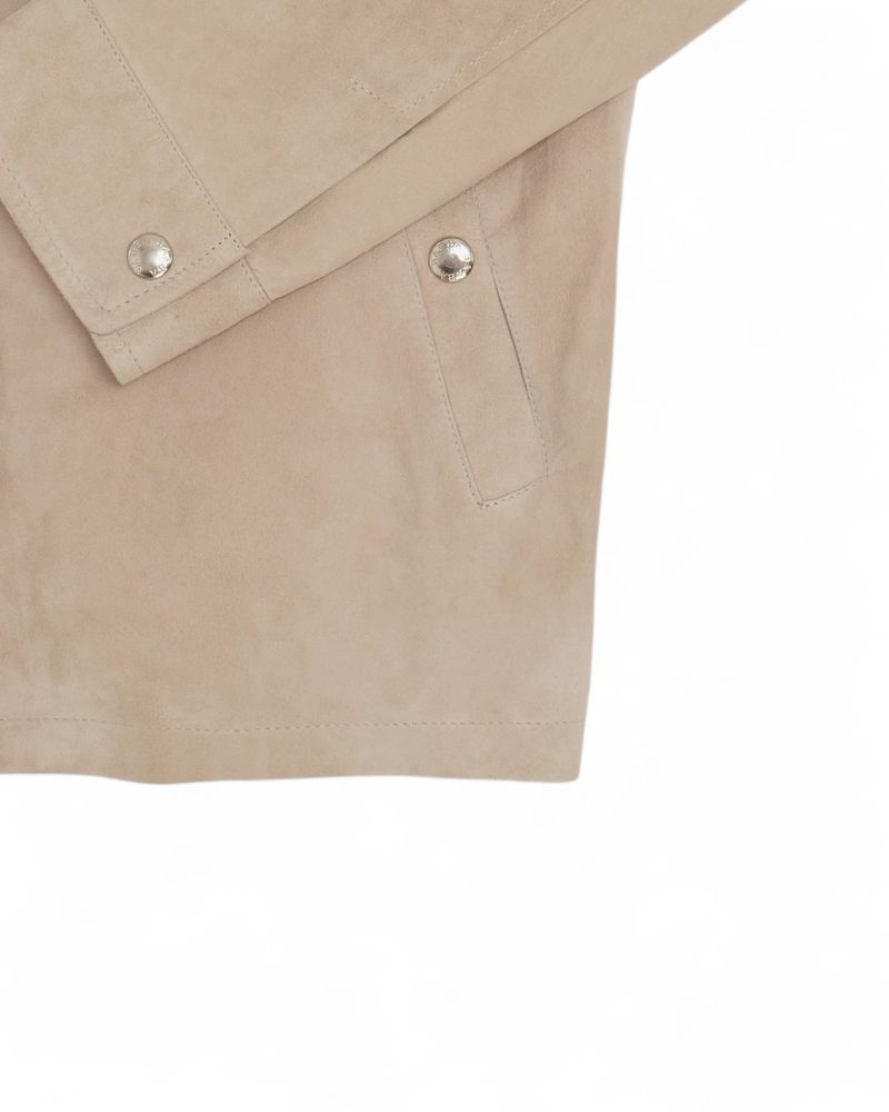 Stone Suede Tailored Work Jacket
