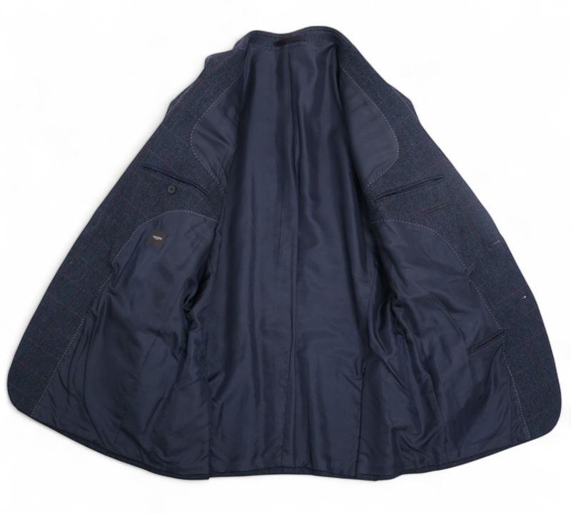 Navy & Red Overcheck Tweed Sports Jacket