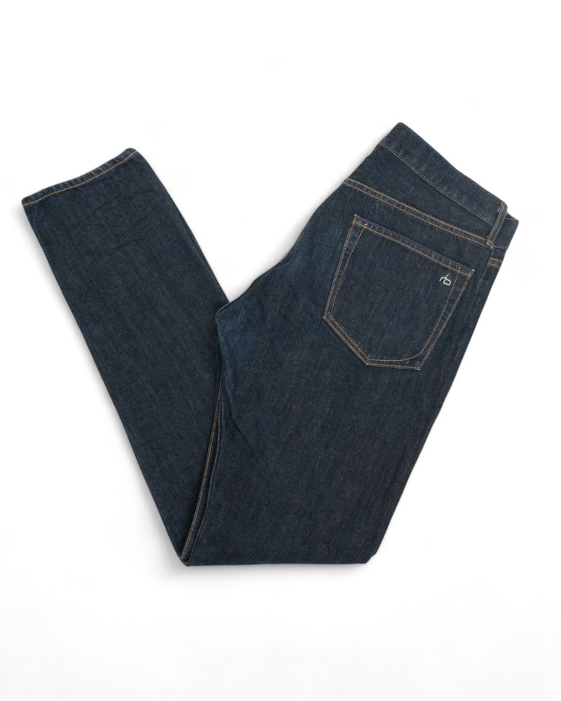 Dark Blue Raw Denim Jeans