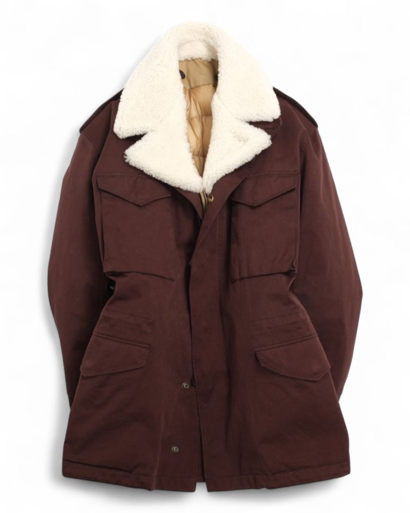 Brown Heavy Shearling Field Jacket