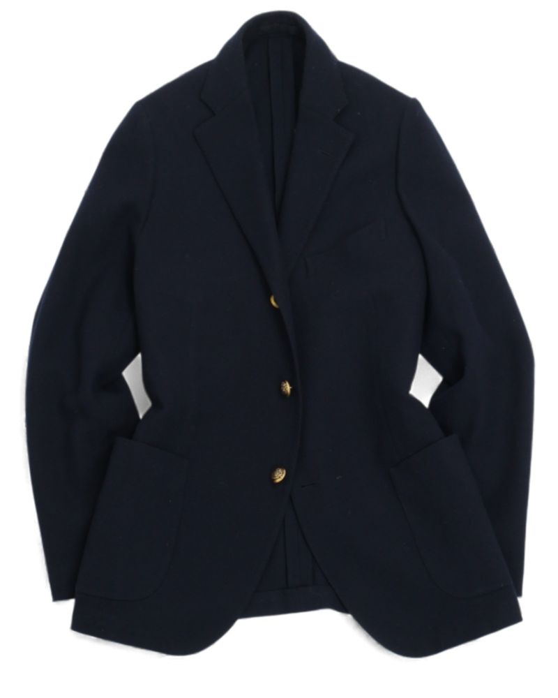 Navy Wool/Cotton/Cashmere Club Blazer