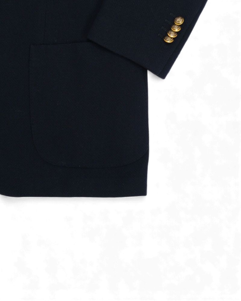 Navy Wool/Cotton/Cashmere Club Blazer